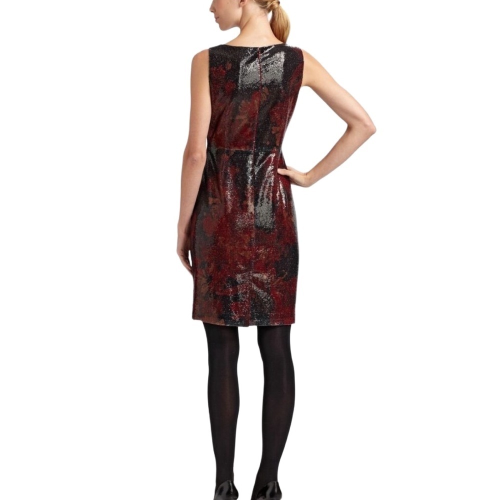 Elie Tahari Lori China Red Multi Sequin Sleeveless Shift Cocktail Dress Sz 14 - Picture 13 of 13